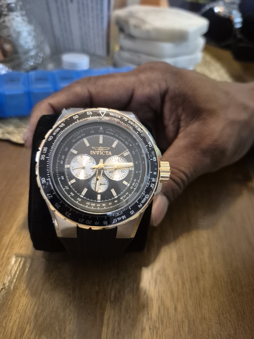 Invicta Black and Gold Men's Chronograph Sport Watch